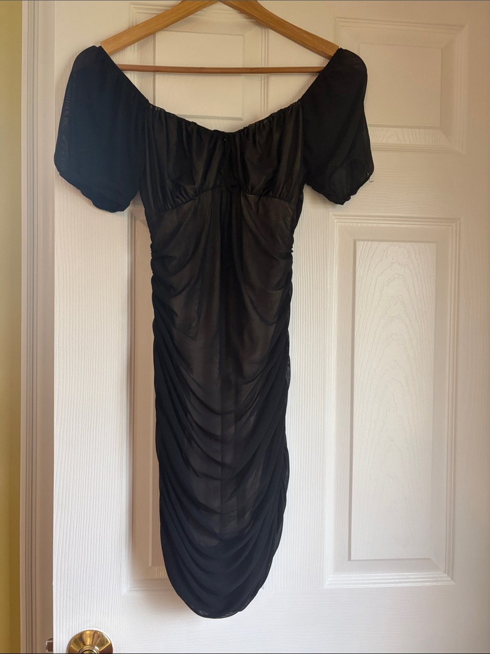 Cotton Candy Black sheer tan lining cap sheer sleeves
